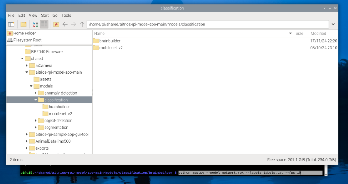 Folder view of where the network.rpk and labels.txt files that need to be copied can be found