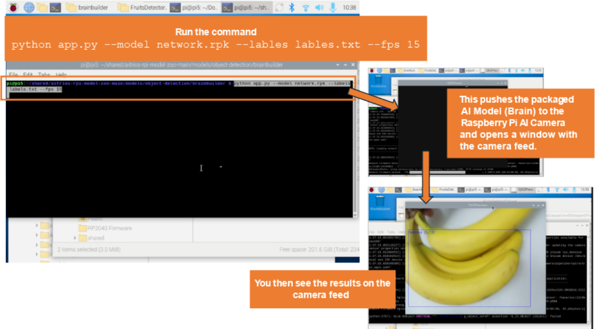 See the Rasperry Pi AI Camera feed with the Object Detection results