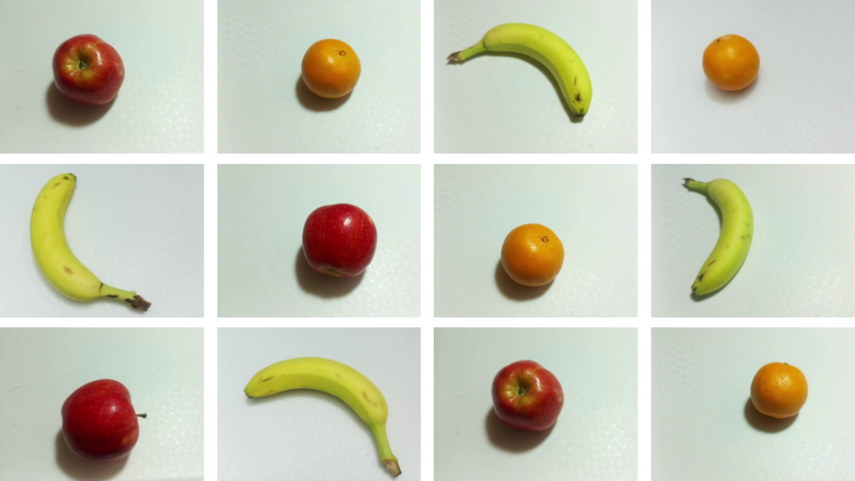 Examples of images with fruits from the dataset
