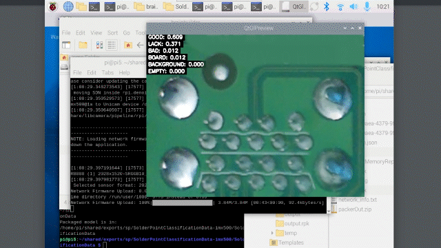 Raspberry Pi AI Camera feed with the Classification model running