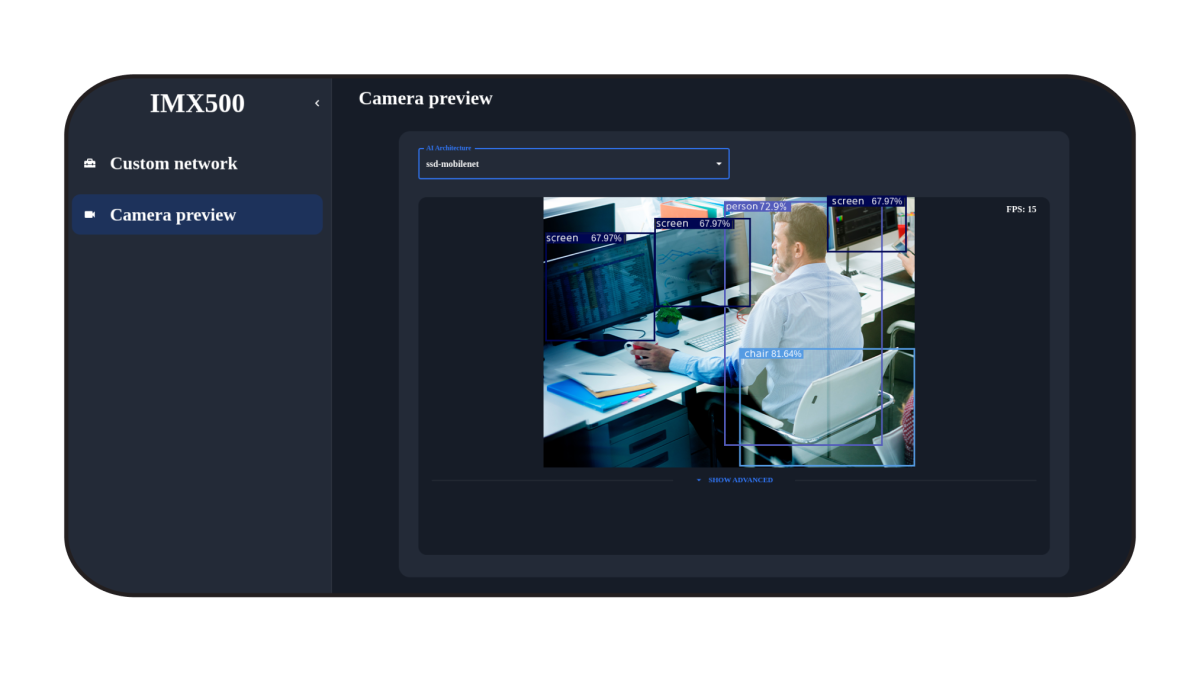 image illustrating  IMX500 Intelligent Vision Sensor GUI Tool