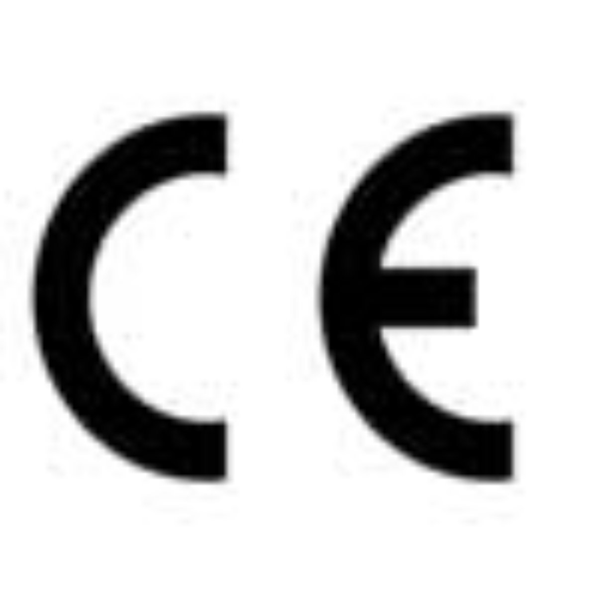 Black and white icon of the CE symbol